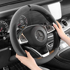 Premium Suede and Leather Steering Wheel Cover: Enhanced Grip and Comfort