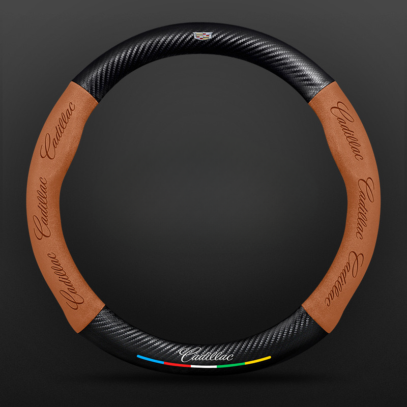 TrackVibe | Black Carbon Suede Steering Wheel Cover – Anti-Slip & Wear-Resistant