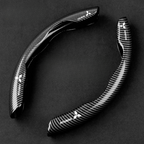 Premium Carbon Fiber Steering Wheel Cover - Clear and Glossy, Easy Installation, Universal Fit