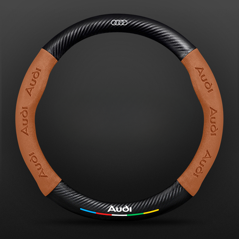 TrackVibe | Black Carbon Suede Steering Wheel Cover – Anti-Slip & Wear-Resistant