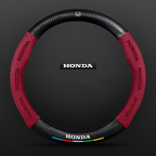 TrackVibe | Red Carbon Suede Steering Wheel Cover – Anti-Slip & Wear-Resistant