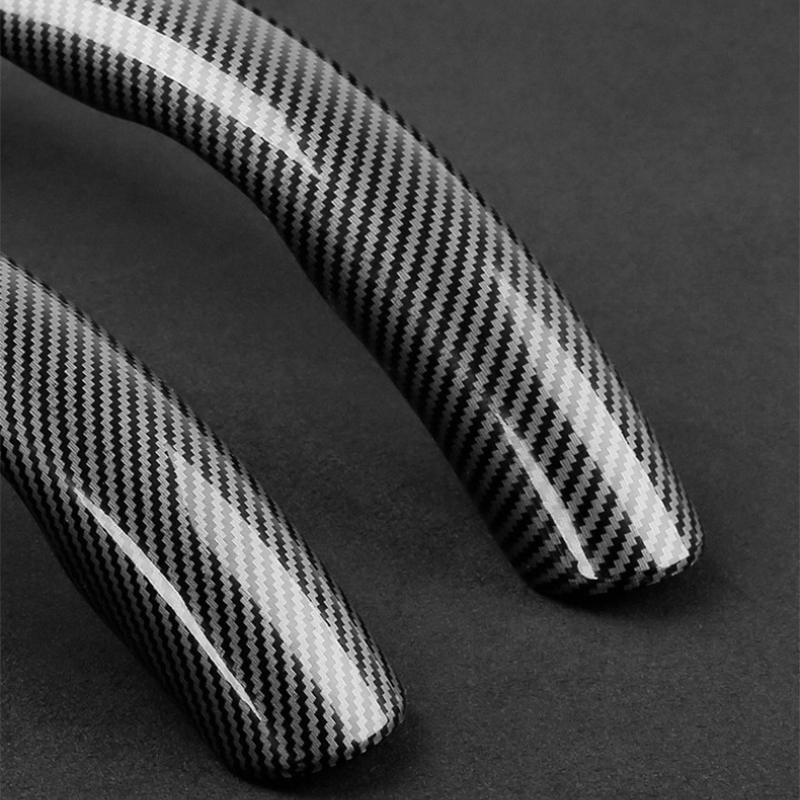 Premium Carbon Fiber Steering Wheel Cover - Clear and Glossy, Easy Installation, Universal Fit