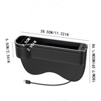 Multifunction Car Gap Storage Box – LED Light & USB Charging
