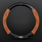 TrackVibe | Black Carbon Suede Steering Wheel Cover – Anti-Slip & Wear-Resistant