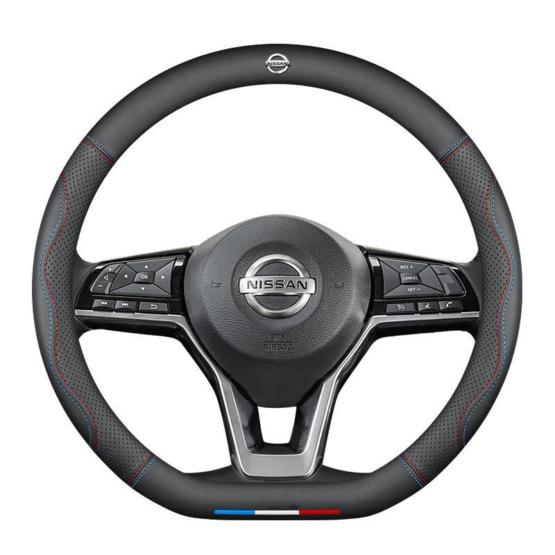SportVibe Pro - Perforated Leather Steering Cover for Enhanced Grip
