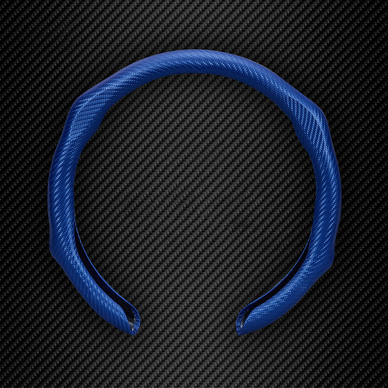 5D Carbon Fiber Pattern Steering Wheel Cover: Sporty Style, Universal Fit, All-Season Use
