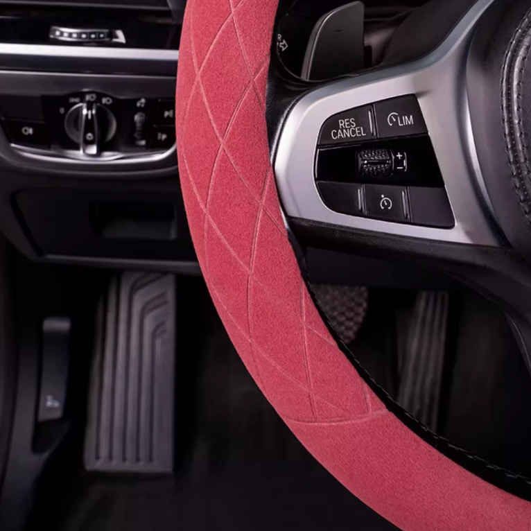 LuxeDrive Breathable Suede Steering Wheel Cover - Anti-slip, Sweat-Resistant & Soft Grip