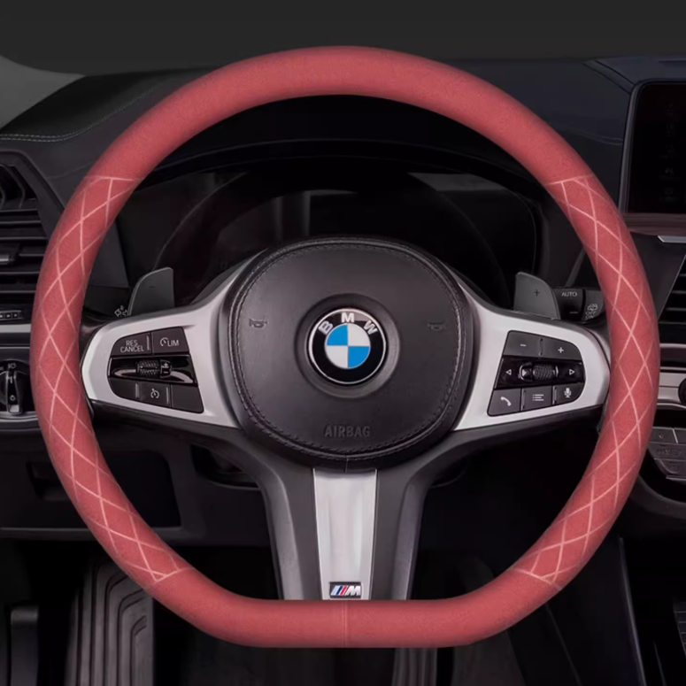 LuxeDrive Breathable Suede Steering Wheel Cover - Anti-slip, Sweat-Resistant & Soft Grip