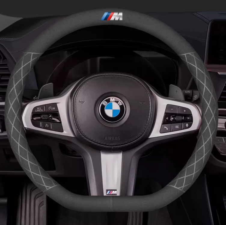 LuxeDrive Breathable Suede Steering Wheel Cover - Anti-slip, Sweat-Resistant & Soft Grip