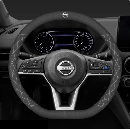 LuxeDrive Breathable Suede Steering Wheel Cover - Anti-slip, Sweat-Resistant & Soft Grip
