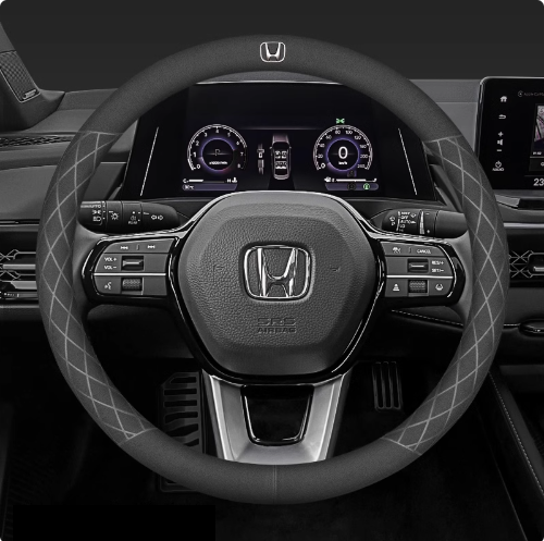 LuxeDrive Breathable Suede Steering Wheel Cover - Anti-slip, Sweat-Resistant & Soft Grip