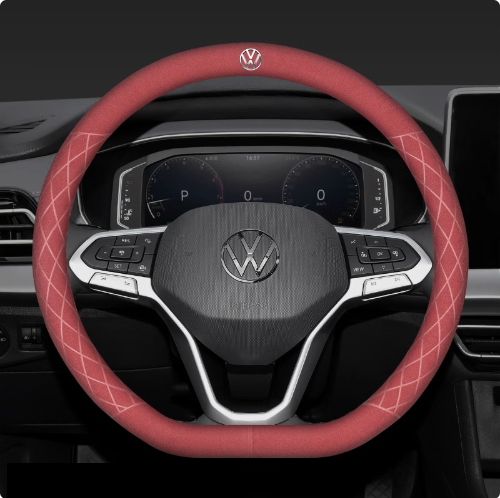 LuxeDrive Breathable Suede Steering Wheel Cover - Anti-slip, Sweat-Resistant & Soft Grip