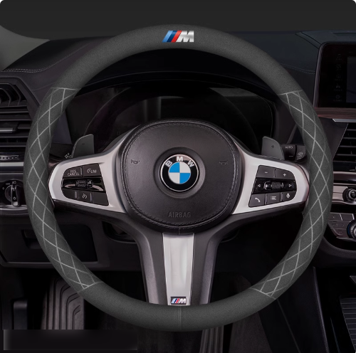 LuxeDrive Breathable Suede Steering Wheel Cover - Anti-slip, Sweat-Resistant & Soft Grip
