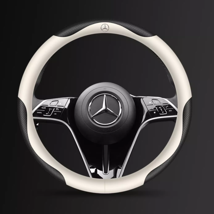 Elegancia Pro - Hand-Stitched Nappa Leather Steering Cover with Anti-Slip Backing
