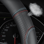 SportVibe Pro - Perforated Leather Steering Cover for Enhanced Grip