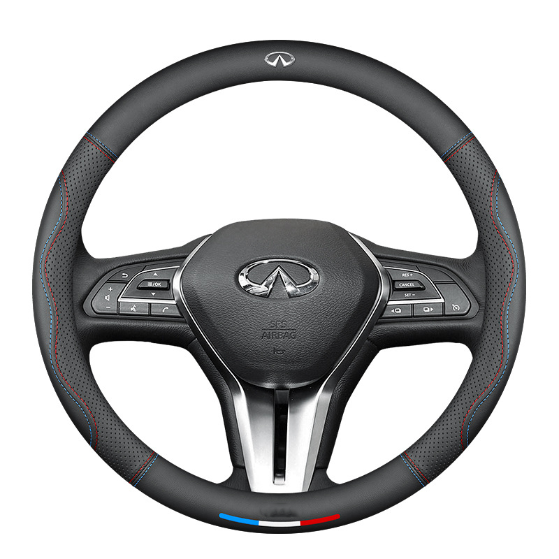 SportVibe Pro - Perforated Leather Steering Cover for Enhanced Grip