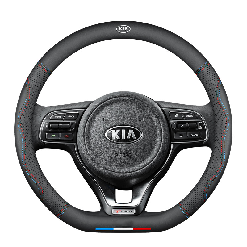 SportVibe Pro - Perforated Leather Steering Cover for Enhanced Grip