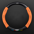 TrackVibe | Orange Carbon Suede Steering Wheel Cover – Anti-Slip & Wear-Resistant