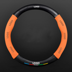 TrackVibe | Orange Carbon Suede Steering Wheel Cover – Anti-Slip & Wear-Resistant